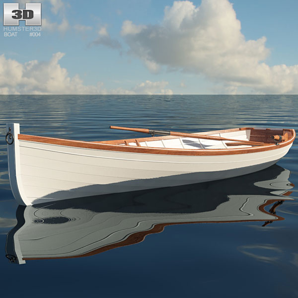 Barco a remo Modelo 3d