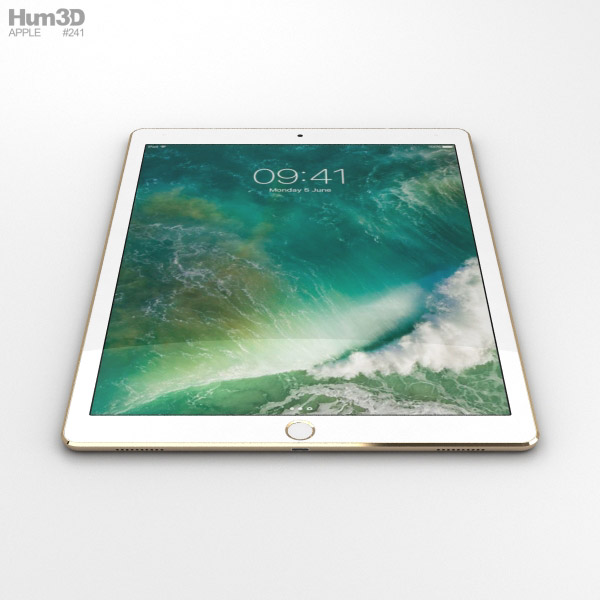 Apple Ipad Pro 12 9 Inch 17 Cellular Gold 3d Model Electronics On Hum3d