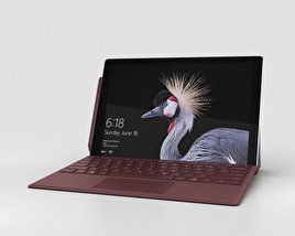 Microsoft Surface Pro (2017) Burgundy 3D 모델 