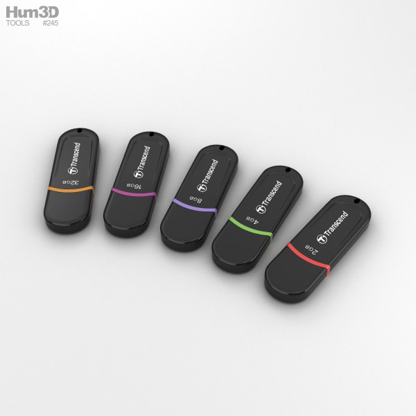 Transcend USB Flash Drive set 3D model