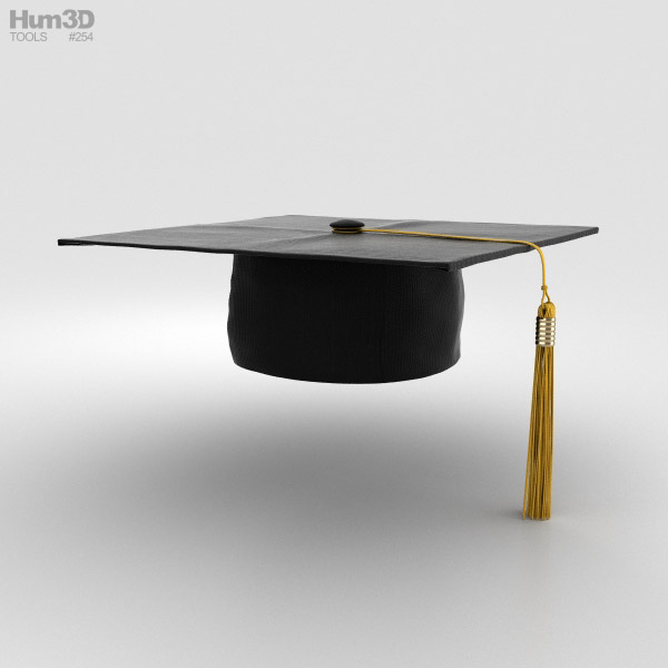Chapéu de graduação Modelo 3d