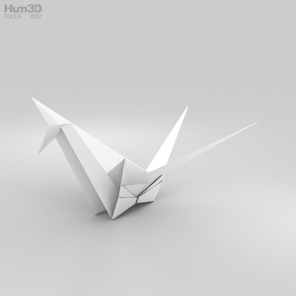 Grulla de origami Modelo 3D