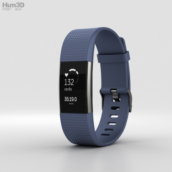 Fitbit Charge 2 Blue 3D model