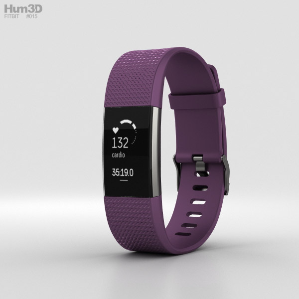 Fitbit Charge 2 Plum 3D model