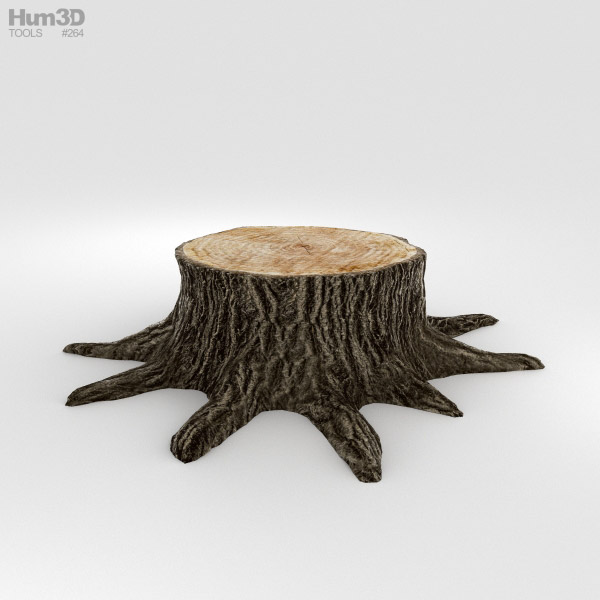 木の切り株 3Dモデル