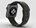 Apple Watch Series 3 42mm GPS + Cellular Space Gray Aluminum Case Black Sport Band 3D模型