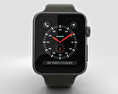 Apple Watch Series 3 42mm GPS + Cellular Space Gray Aluminum Case Black Sport Band Modelo 3d