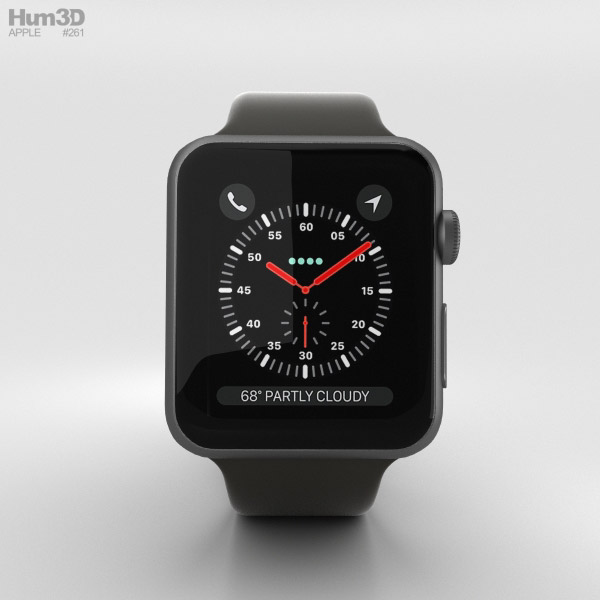 Apple Watch Series 3 42mm GPS + Cellular Space Gray Aluminum Case Black