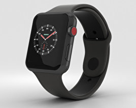 Apple Watch Edition Series 3 42mm GPS Gray Ceramic Case Gray/Black Sport Band 3D 모델 