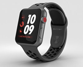 Apple Watch Series 3 Nike+ 38mm GPS Space Gray Aluminum Case Anthracite/Black Sport Band 3D model