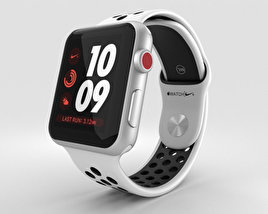 Apple Watch Series 3 Nike+ 42mm GPS Silver Aluminum Case Pure Platinum/Black Sport Band Modello 3D