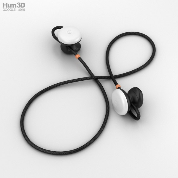 Google Pixel Buds Clearly White 3D 모델 