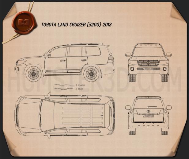 Toyota Land Cruiser (J200) 2013 Blaupause