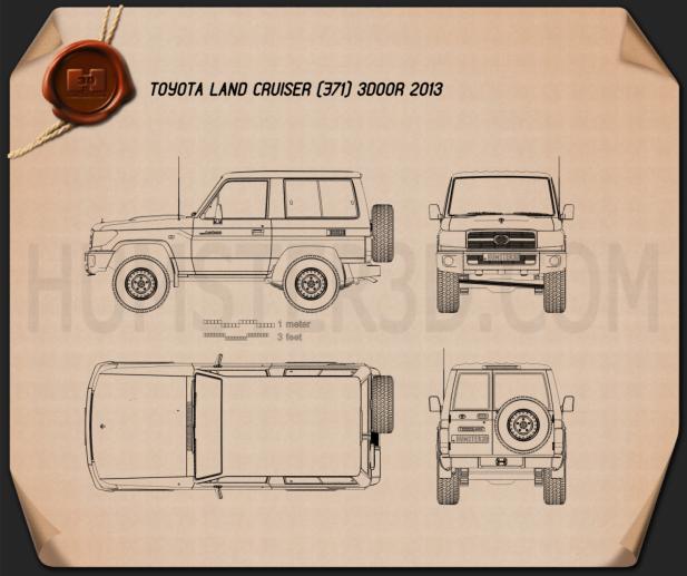 Toyota Land Cruiser (J71) 3-door 2013 Blueprint