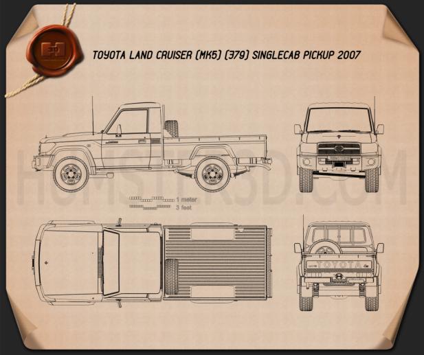 Toyota Land Cruiser (J79) Single Cab 2007 Blueprint
