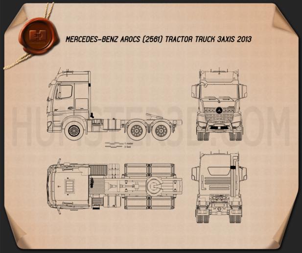 Mercedes-Benz Arocs トラクター・トラック 2013 設計図