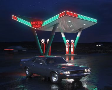Neon Gas Station