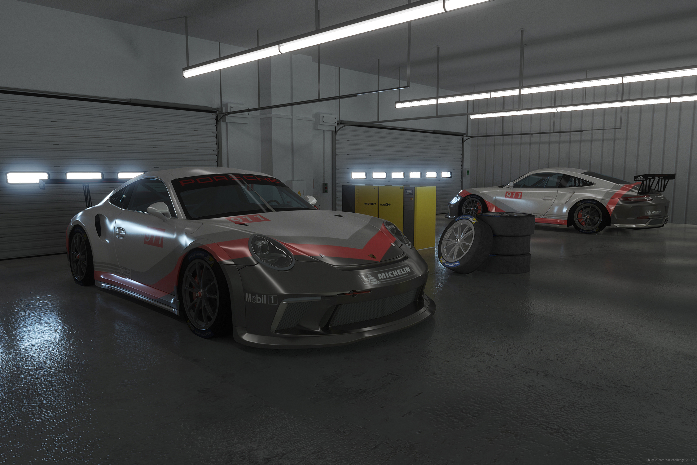 Porsche garage 3d art
