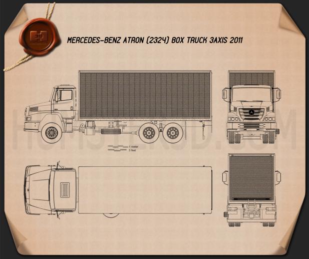 Mercedes-Benz Atron Box Truck 2011 Blueprint
