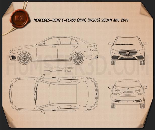 Mercedes-Benz Classe C AMG Line (W205) sedan 2014 Plan