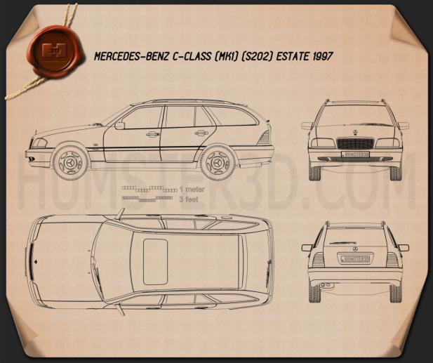 Mercedes-Benz C-class (S202) estate 1997 Blueprint
