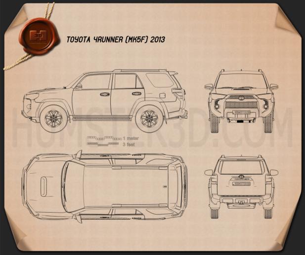 Toyota 4Runner 2013 테크니컬 드로잉