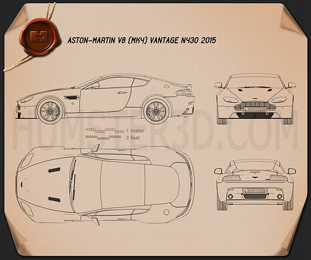 Aston Martin Vantage N430 2015 Blaupause