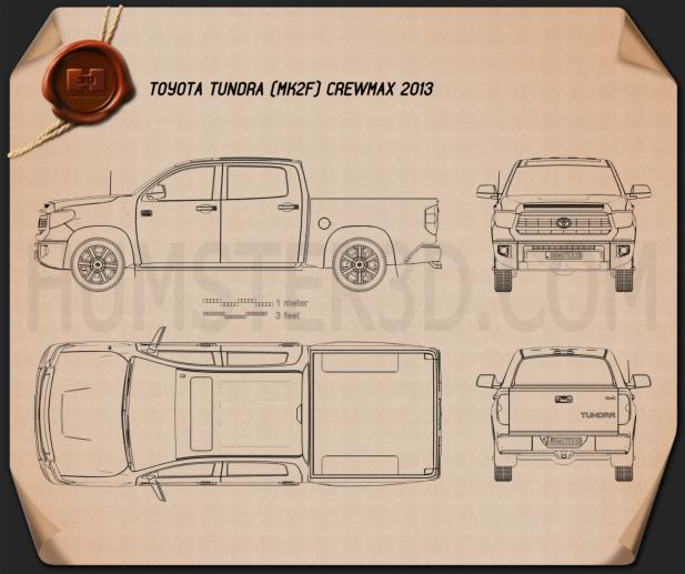 Toyota Tundra Crew Max 2013 Blaupause
