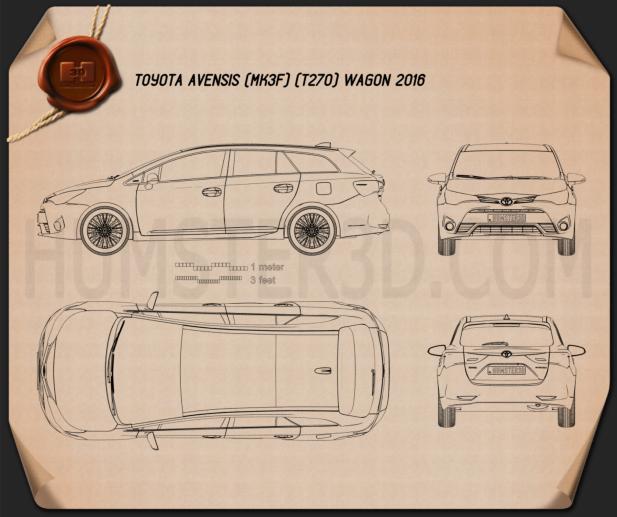 Toyota Avensis (T270) wagon 2016 Blueprint