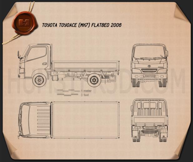 Toyota ToyoAce Flatbed 2006 Disegno Tecnico