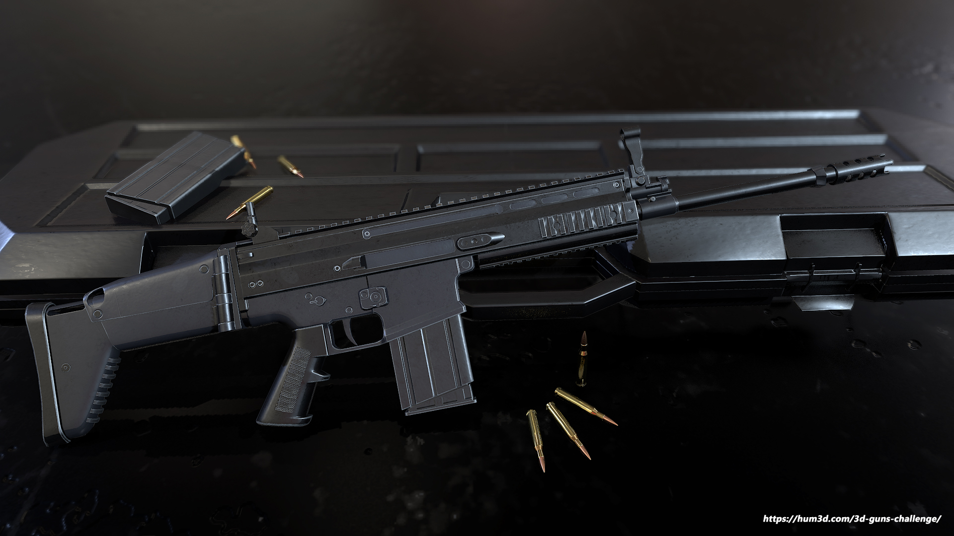 FN SCAR - Battle Rifle 3d art