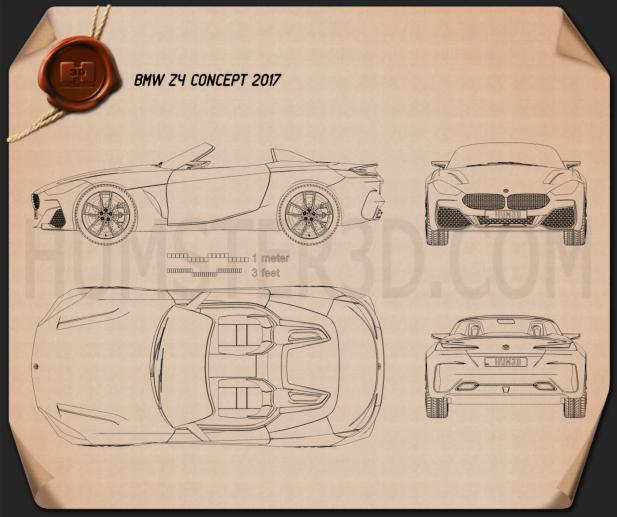 BMW Z4 Concept 2017 Blueprint
