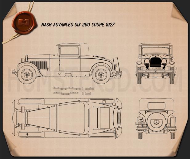 Nash Advanced Six 260 coupe 1927 Blueprint