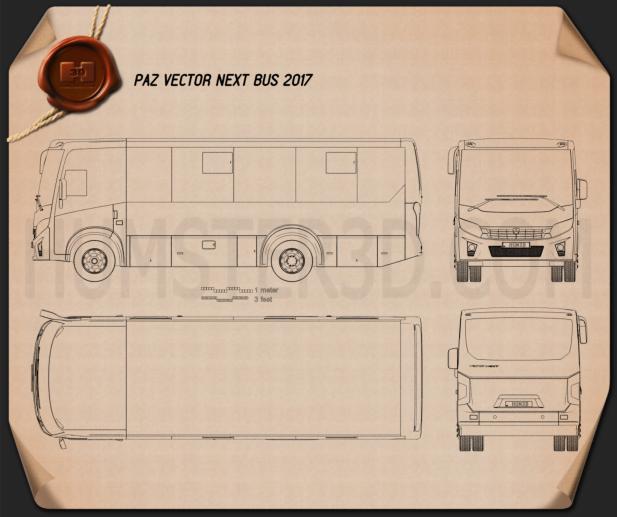 PAZ Vector Next bus 2017 Blueprint