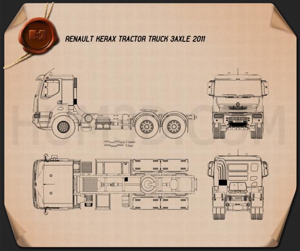 Renault Kerax Tractor Truck 2011 Blueprint