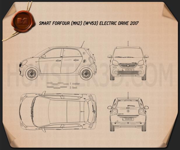 Smart ForFour Electric Drive 2017 Blueprint