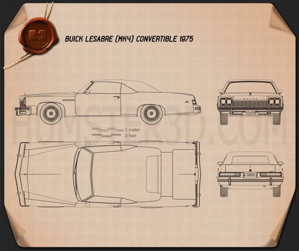 Buick LeSabre Cabriolet 1975 Blaupause