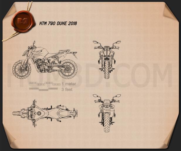 KTM 790 Duke 2018 Blueprint