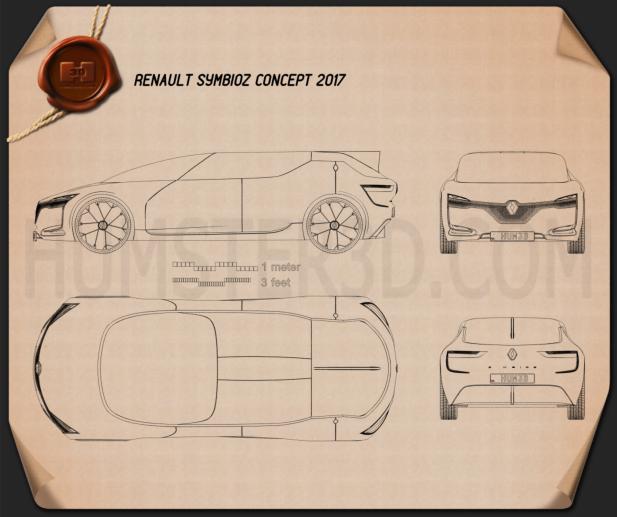 Renault Symbioz Concept 2017 Blueprint