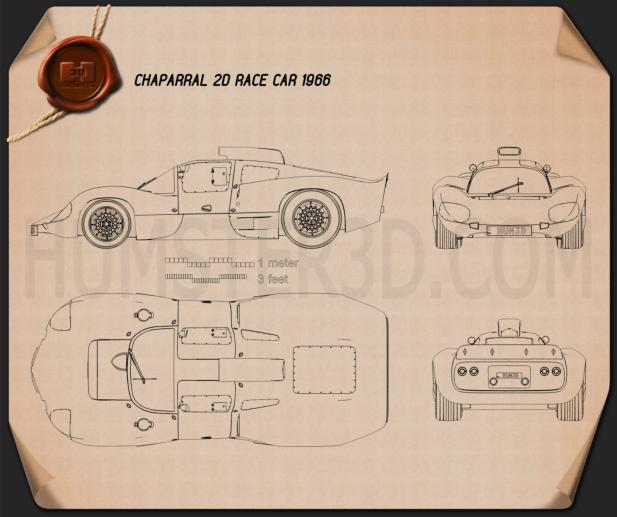 Chaparral 2D Carro de corrida 1966 Planta