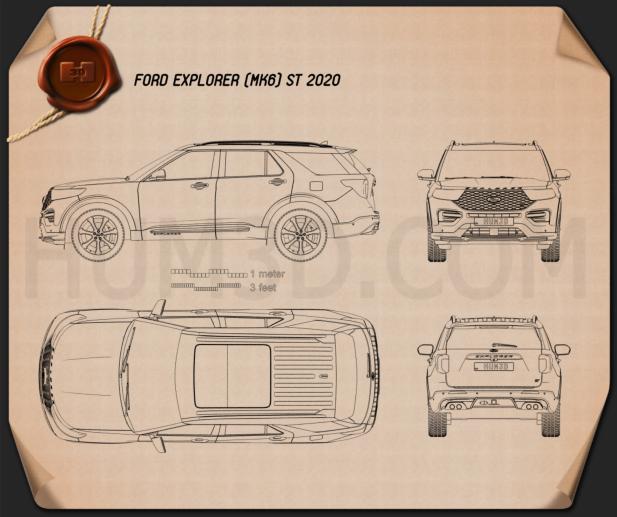 Ford Explorer ST 2020 Креслення