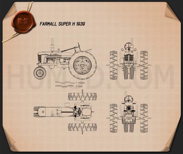 Farmall Super H 1939 테크니컬 드로잉