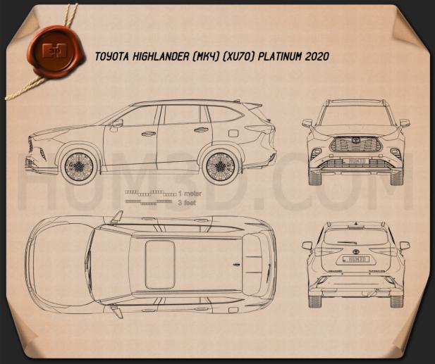 Toyota Highlander Platinum 2020 Blueprint