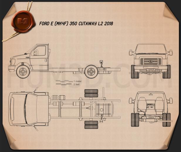 Ford E-350 Cutaway L2 2018 蓝图