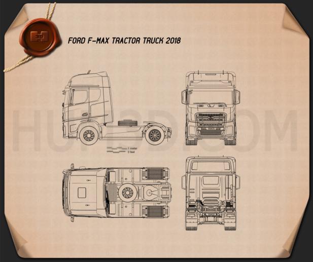 Ford F-Max Tractor Truck 2018 Blueprint