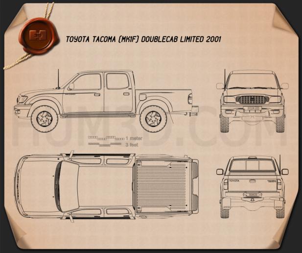 Toyota Tacoma Cabina Doble Limited 2001 Plano