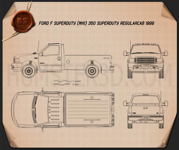 Ford F-350 Super Duty Regular Cab 1999 Blueprint