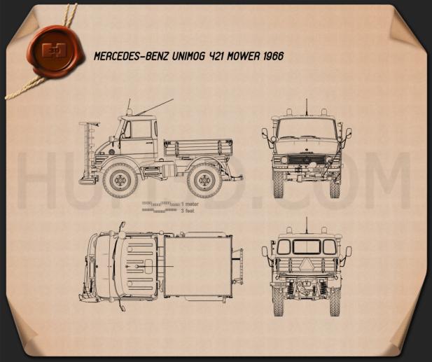 Mercedes-Benz Unimog 421 Mower 1966 Plan