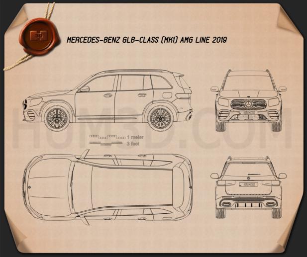 Mercedes-Benz GLBクラス AMG-Line 2019 設計図