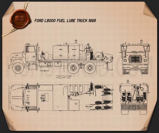 Ford L8000 Fuel and Lube Truck 1996 蓝图